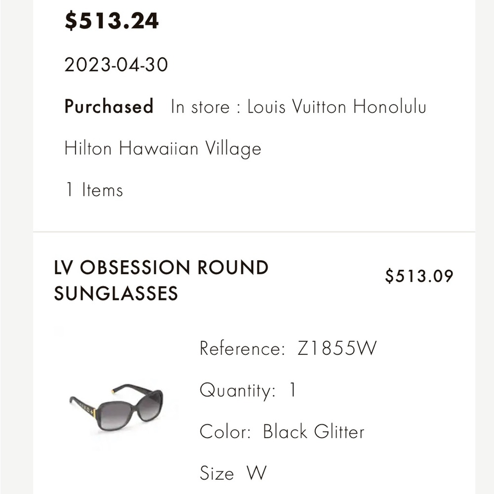 Authentic Louis Vuitton black sparkle sunglasses LV OBSESSION ROUND SUNGLASSES - Picture 4 of 4